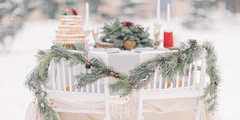 décoration table mariage en hiver